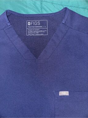Figs V-Neck Scrub Top - Navy Blue